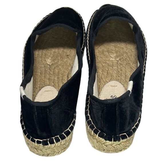 Soludos - Women’s Espadrilles, ‘The Smoking Slipper’ Velvet, Flat - Black Size 8 - Picture 5 of 16